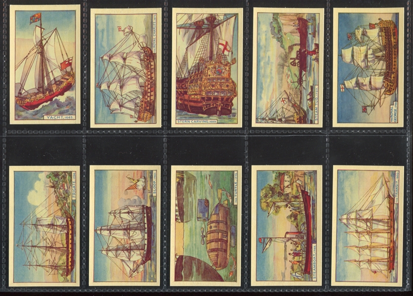 1940 Murray & Sons The Story of Ships Complete Set of (50) Cards