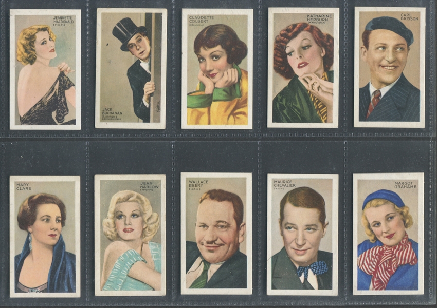1934 Gallaher Cigarettes Champions of Stage and Screen Complete Set of (48) Cards