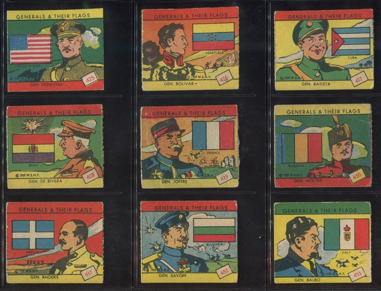 R58 W.S.N.Y. Generals and Their Flags Complete Set of (24) Cards