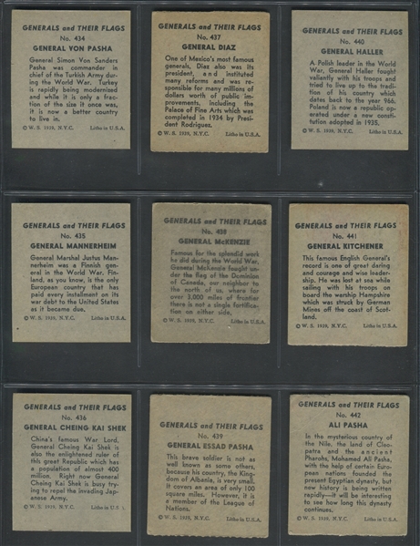 R58 W.S.N.Y. Generals and Their Flags Complete Set of (24) Cards