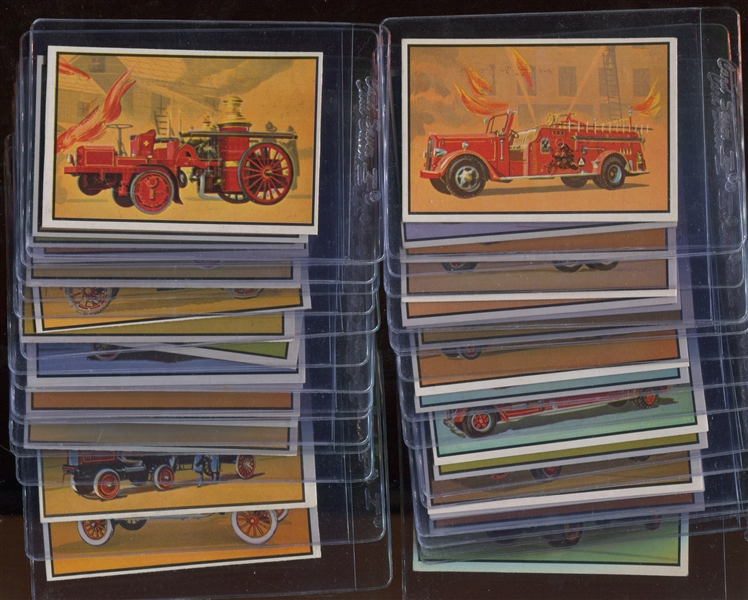 1953 Bowman Firefighters Complete High Grade Set of (64) Cards