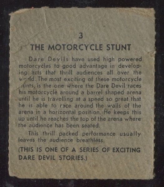 R722-31 Novel Package Dare Devil Stunts #3 The Motorcycle Stunt