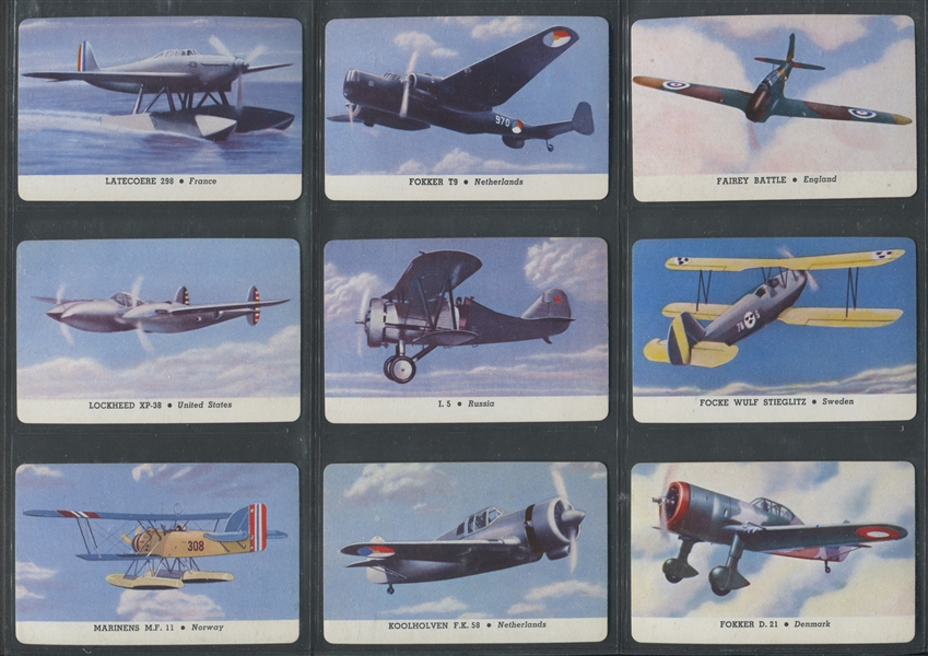 R112-3 Card-O Airplanes (Series B) Complete Set of (26) Cards with Joker Back