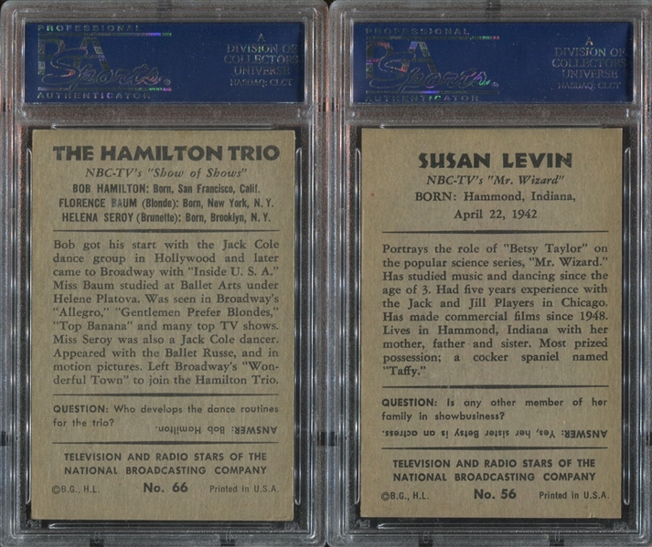 1953 Bowman NBC T.V. and Radio Stars Lot of (5) PSA-Graded Cards
