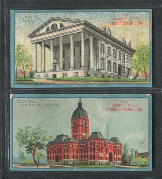 H444 Granger & Co Anchor Soda Government Buildings Lot of (2) Cards
