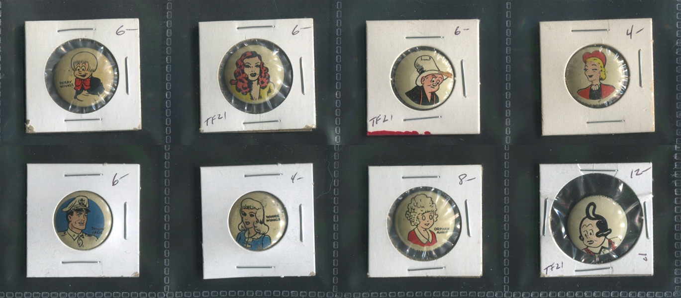 1946 Kellogg's Pep Pinback Lot of (19) Pins
