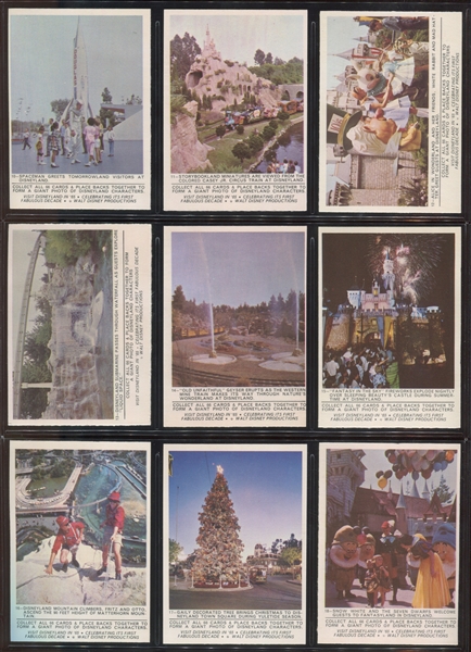 1965 Donruss Disneyland Complete Set of (66) Puzzle Back Cards