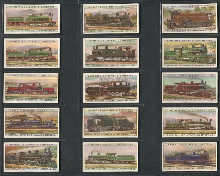 1912 Lambert & Butler World's Locomotives Complete Set of (25) Cards