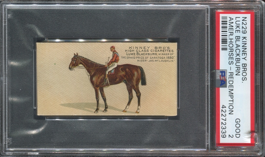 N229 Kinney Famous American Horses (Redemption) Luke Blackburn PSA2 Good