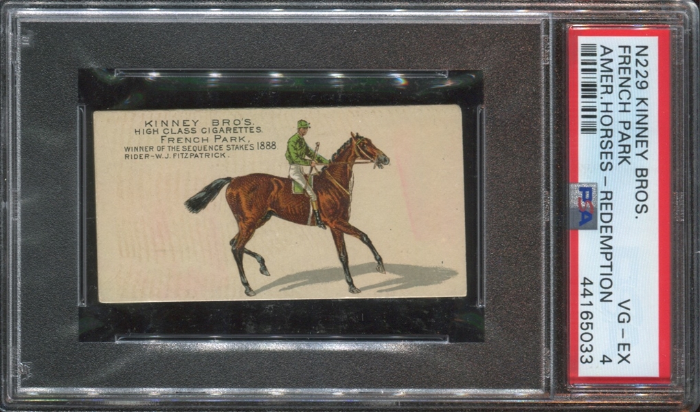 N229 Kinney Famous American Horses (Redemption) French Park PSA4 VG-EX