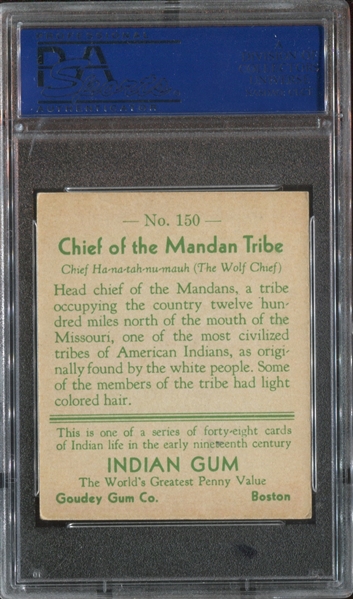 R73 Goudey Gum Indian Gum #150 Mandan Tribe PSA5 EX