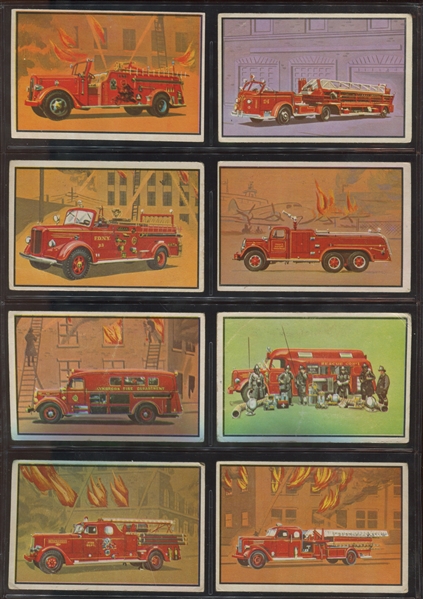 1954 Bowman Firefighters Complete Set of (64) Cards