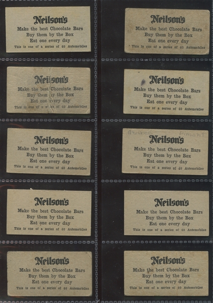V60-1 Neilson's Automobiles (Black & White) Lot of (34) Cards
