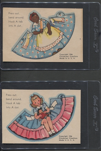 1946 Cloudcrest Creations (Cracker Jack) Die Cut Ladies Lot of (2)