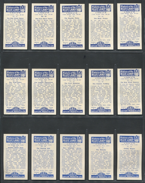1962 Gaycon History of the Blue Lamp Complete Set of (50) Cards