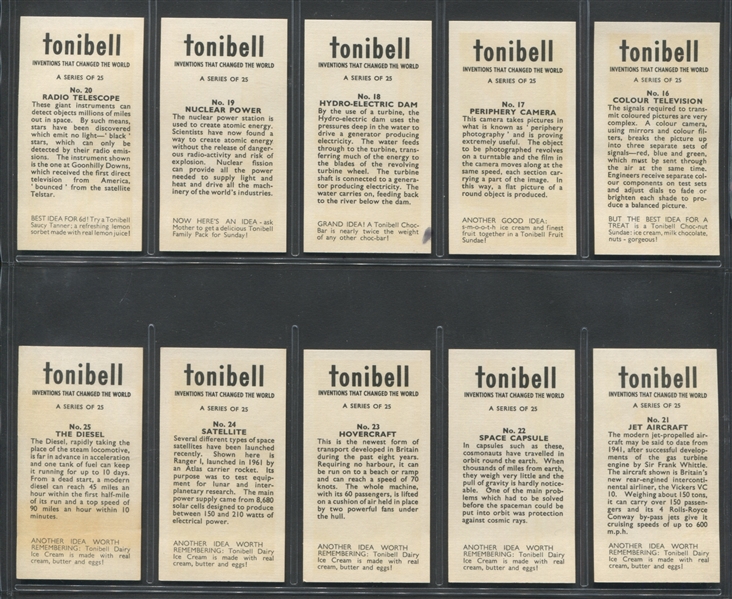 1963 Tonibell Inventions That Changed the World Complete Set of (25) Cards