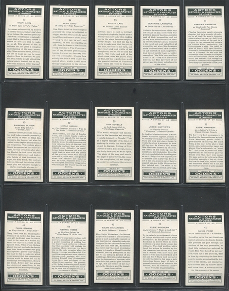 1938 Ogden's Actors Natural & Character Studies Complete Set of (50) Cards