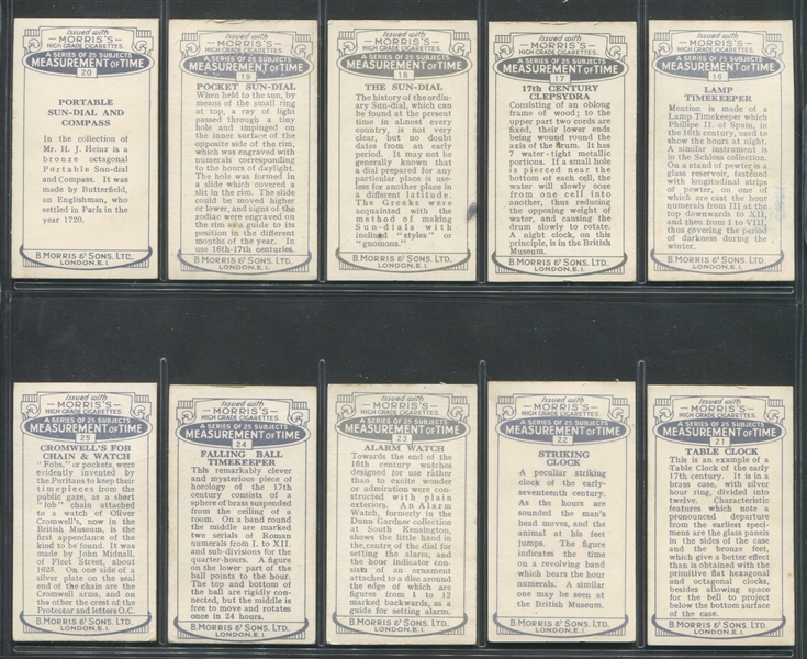 1924 Morris Measurement of Time Complete Set of (25) Cards