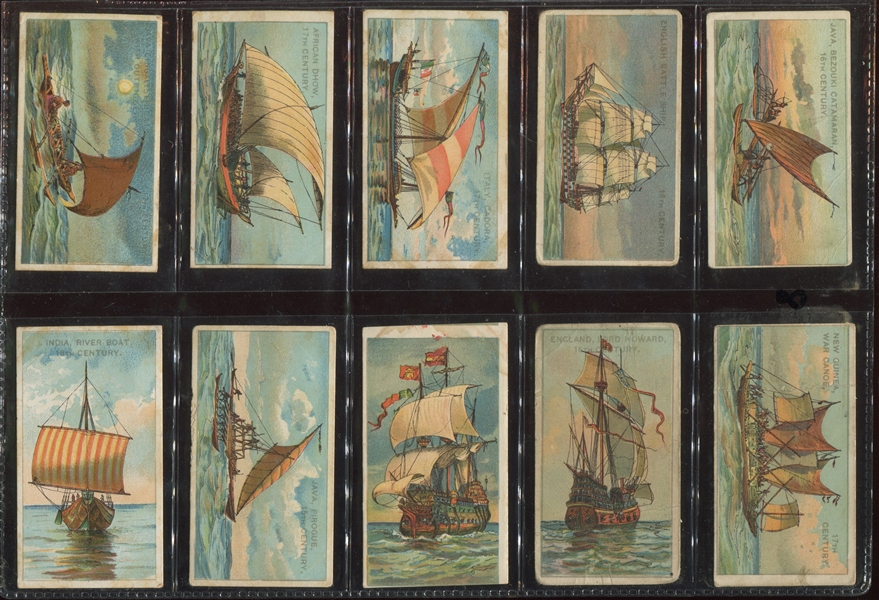T418 American Tobacco Company (ATC) Old and Ancient Ships Lot of (10) Different