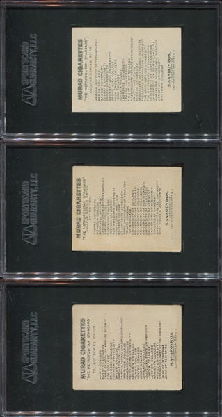 T51 Murad College Series Lot of (3) SGC-Graded with Football and Golf