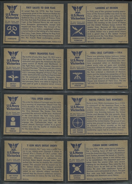 1954 Bowman U.S. Navy Victories Complete Set of (48) Cards