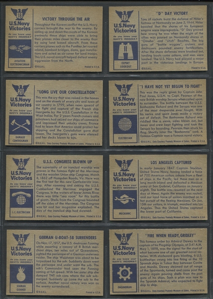 1954 Bowman U.S. Navy Victories Complete Set of (48) Cards