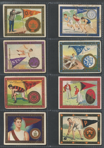 T51 Murad Cigarettes College Series Huge Lot of (230) Cards with Baseball, Football and Basketball