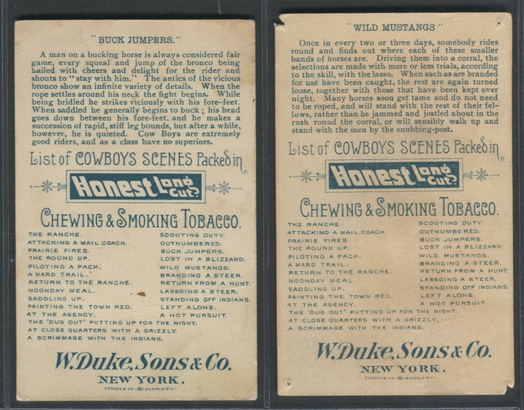 N105 Duke Honest Long Cut Cowboys Lot of (8) Cards