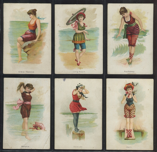 N192 Kimball Cigarettes Beautiful Bathers Lot of (6) Cards