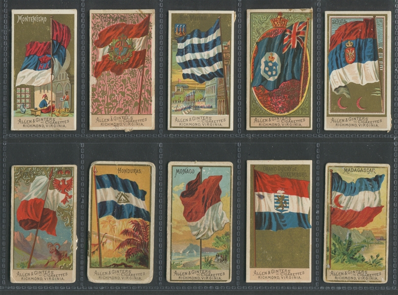 N10 Allen & Ginter Flags of All Nations (2nd Series) Lot of (40) Cards