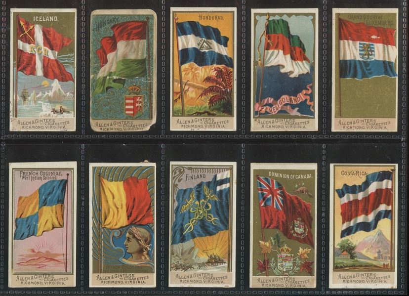 N10 Allen & Ginter Flags of All Nations (2nd Series) Lot of (40) Cards