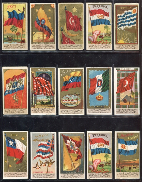 N9 Allen & Ginter Flags of All Nations Lot of (34) Cards