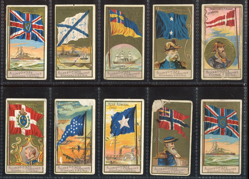 N10 Allen & Ginter Flags of All Nations (2nd Series) Lot of (21) Cards