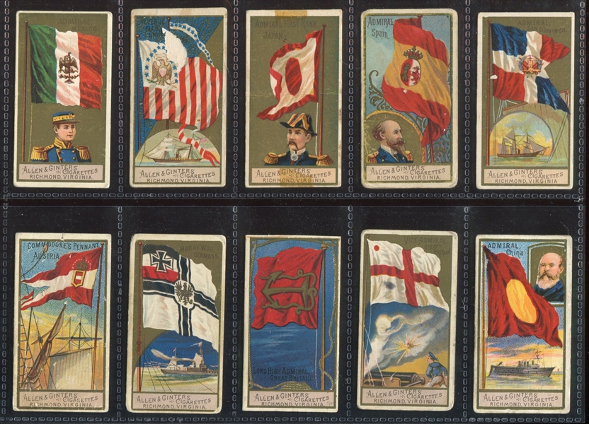 N10 Allen & Ginter Flags of All Nations (2nd Series) Lot of (21) Cards