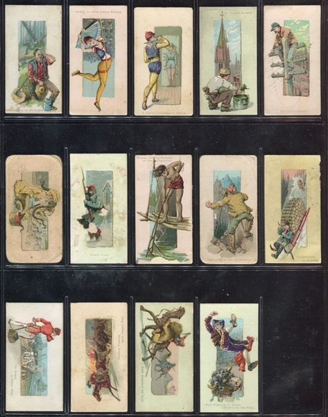 N86 Duke Cigarettes Scenes of Perilous Occupations Lot of (14) Cards