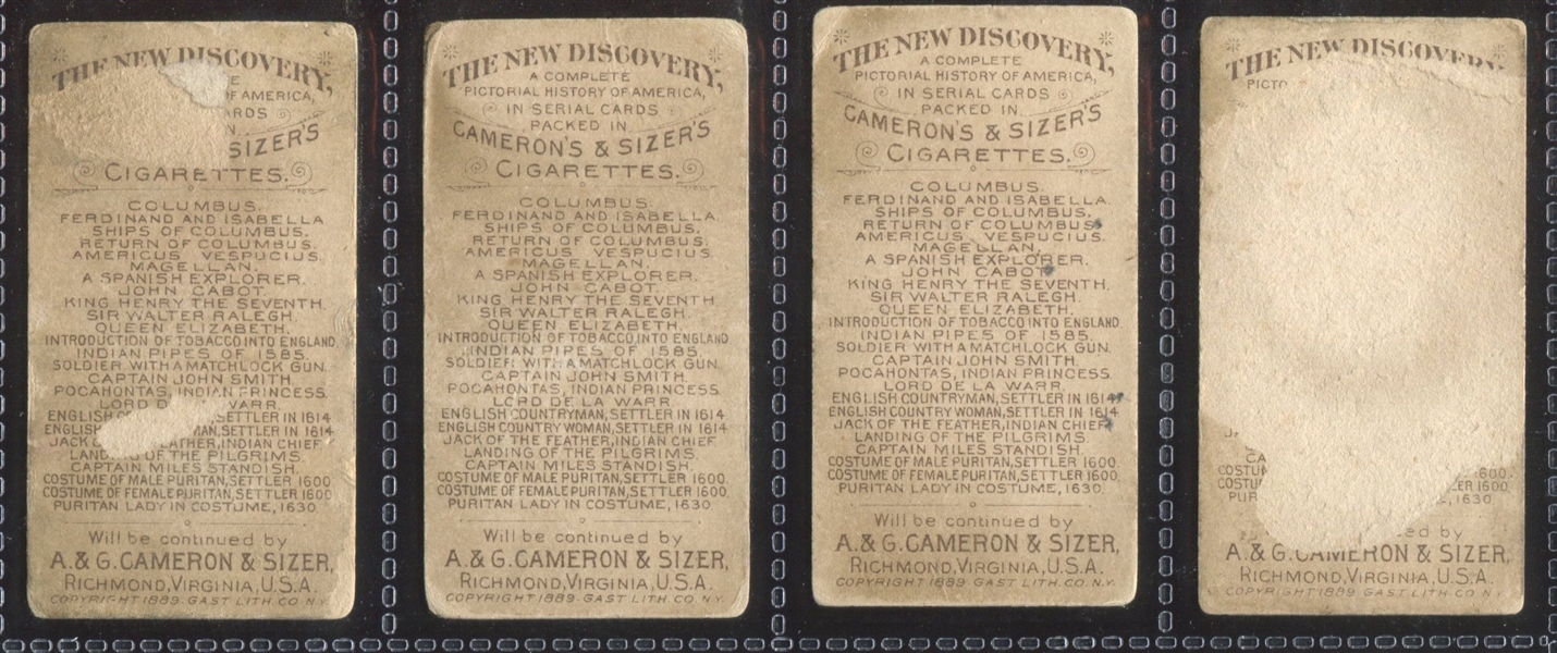 N462 Cameron & Sizer The New Discovery Lot of (4) Cards