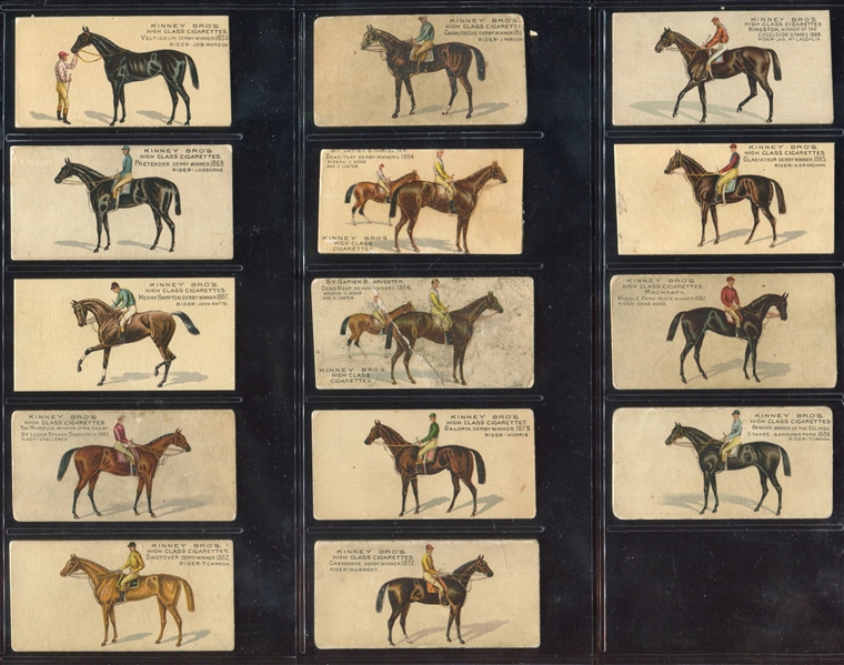 N229/N230 Kinney Cigarettes Famous Horses Lot of (14) Cards