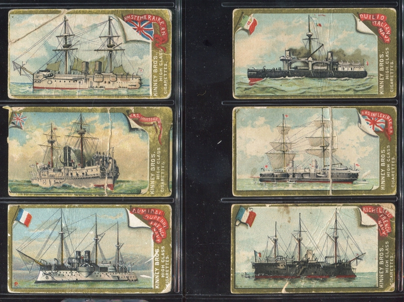 N226 Kinney Naval Vessels of the World Lot of (6) Cards