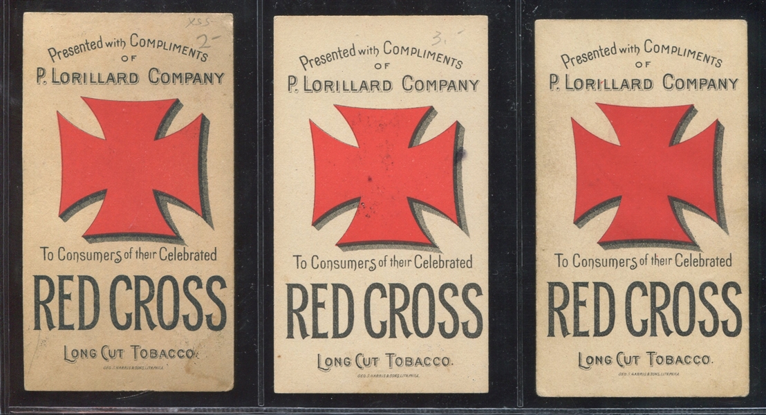 N264 Lorillard Red Cross Actresses (Harris Litho) Lot of (3) Cards