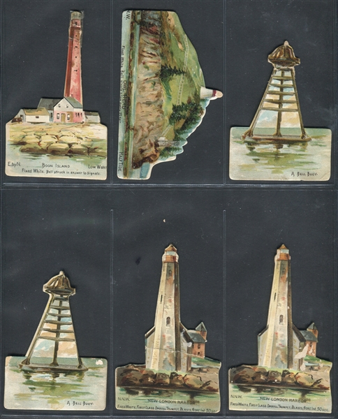 N119 Duke Honest Long Cut Lighthouses Lot of (22) Die Cut Cards
