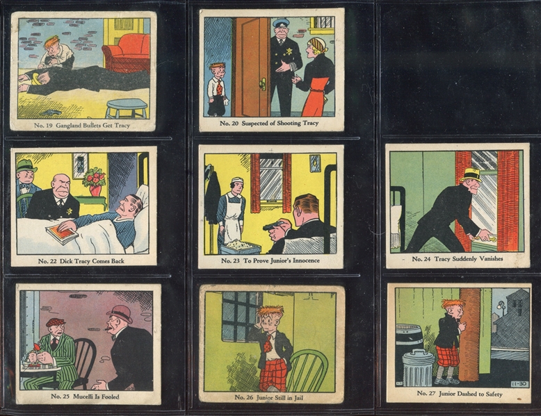 R41 Walter Johnson Candy Dick Tracy Complete Set Set of (144) Cards, Wrapper and Box Card