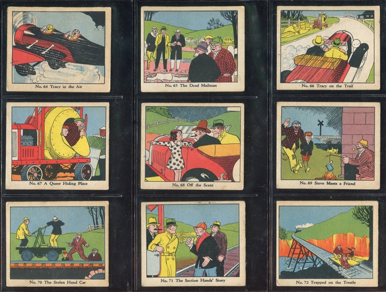R41 Walter Johnson Candy Dick Tracy Complete Set Set of (144) Cards, Wrapper and Box Card