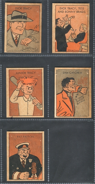 D94-6B Dick Tracy Finger Prints Complete Set (?) of (5) Cards