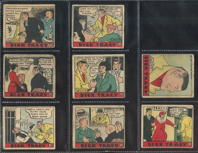 R27 Cartoon Comics Dick Tracy Complete Subset of (8) Cards
