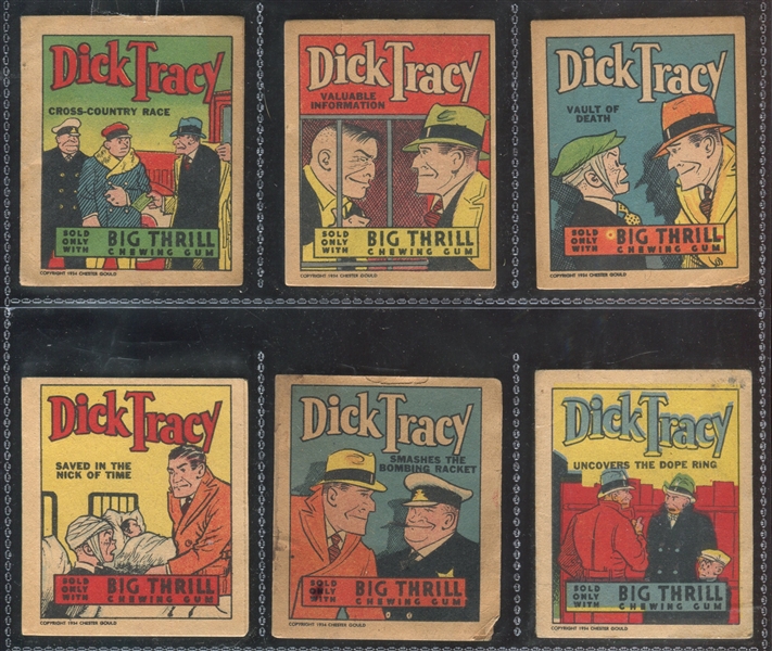 R24 Goudey Gum Big Thrill Booklets Dick Tracy Complete Group of (6)