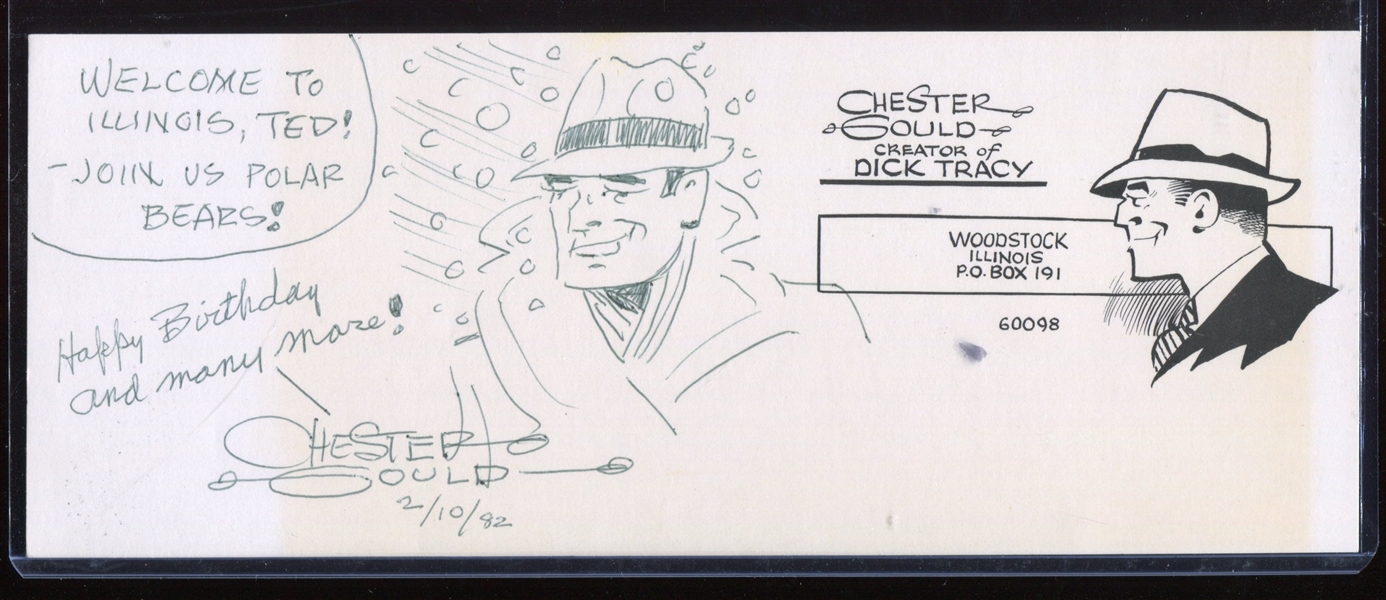 Fantastic Original Dick Tracy Artwork and Chet Gould Autograph to New Judge