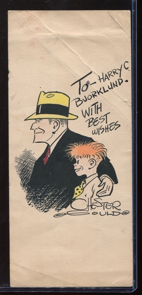Autographed Dick Tracy Artwork by Chet Gould