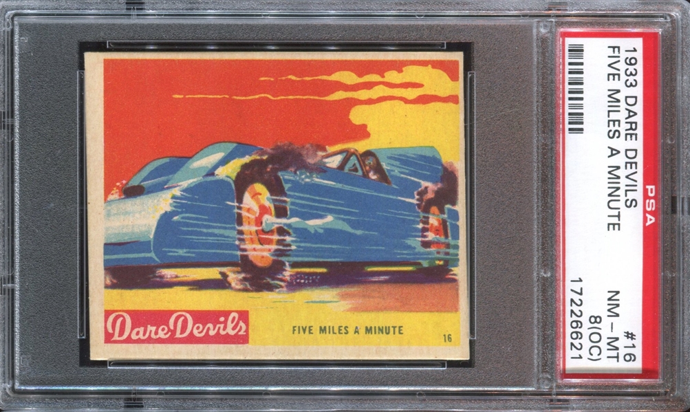 R39 National Chicle Dare Devils #16 Five Miles a Minute PSA8 NM-MT(OC)