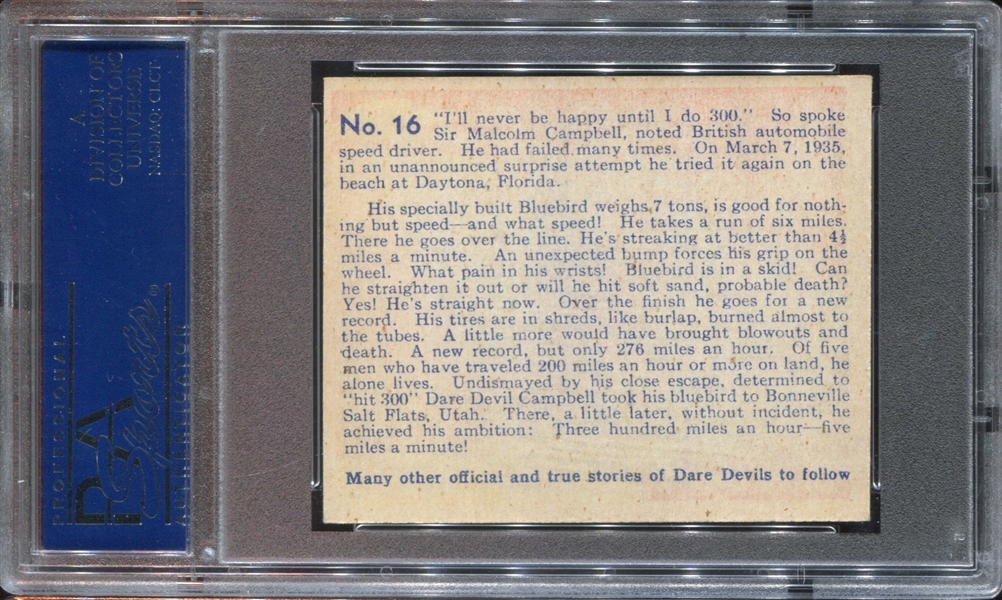 R39 National Chicle Dare Devils #16 Five Miles a Minute PSA8 NM-MT(OC)