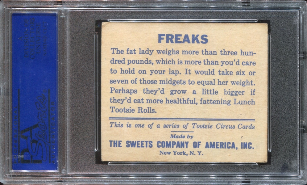 R152 Sweets Company Tootsie Circus Freaks PSA4 VG-EX
